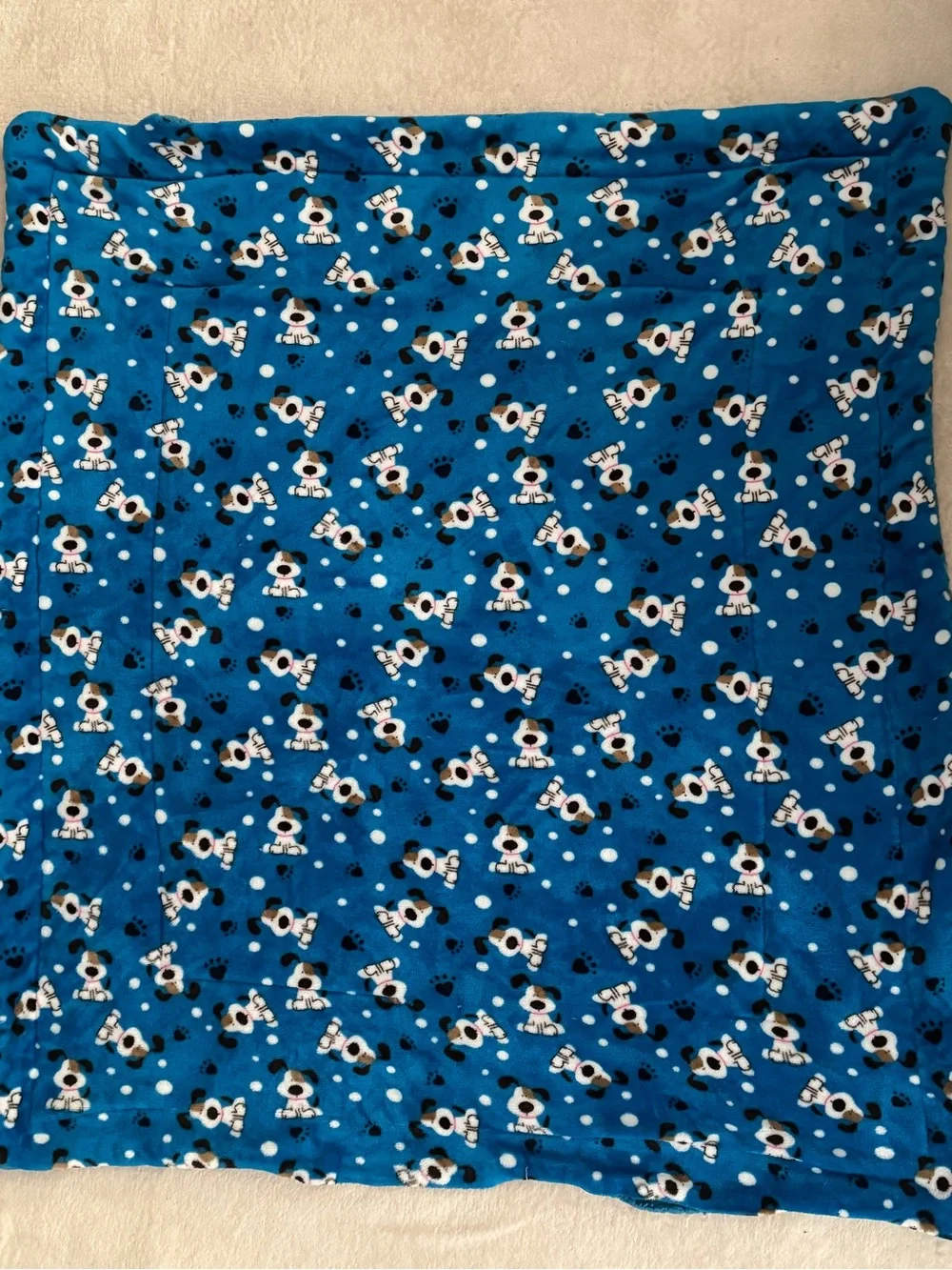 Blue Puppy Print Thick Plush Doggy Blanket